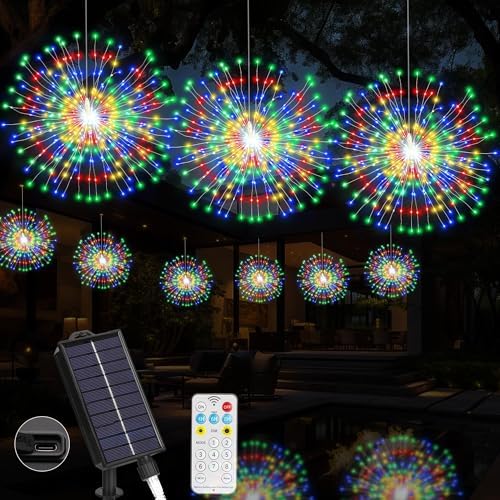 Solar Firework String Lights for Yard & Parties