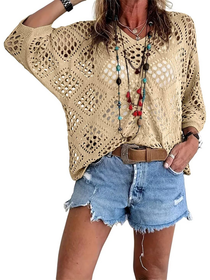 ⏰ Hot Seller — Almost Gone 49% OFF Today Only🔥 | Women’s Boho Crochet V-Neck Top